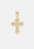 Hillenic Gold Iced Spiked Cross Pendant