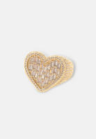 Hillenic Gold Heart Shape Full Zircon Ring