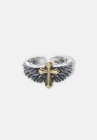 Hillenic Vintage Wings Cross Ring