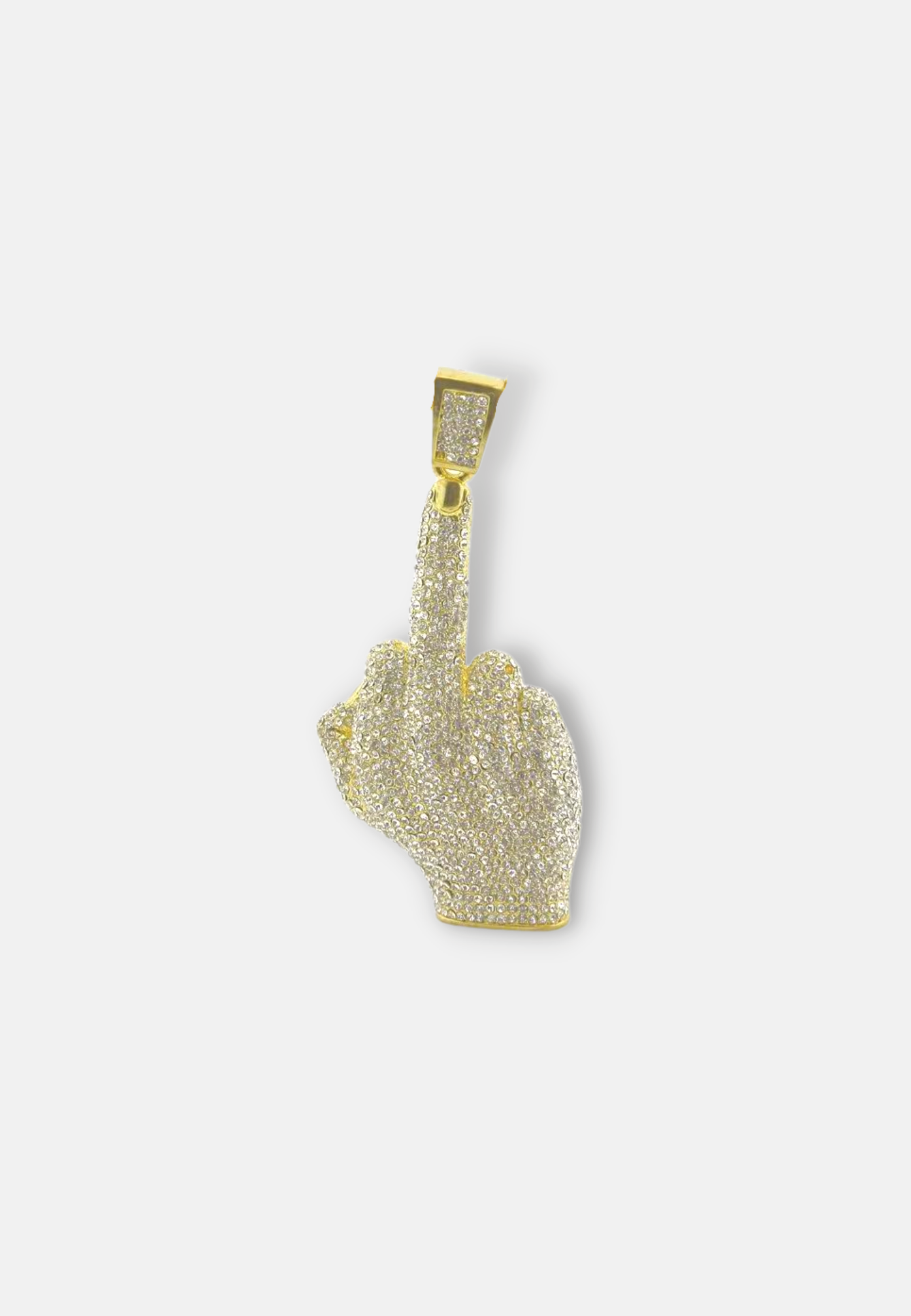 Hillenic Gold Vertical Middle Finger Pendant