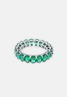Hillenic Emerald Oval Iced Tennis Ring