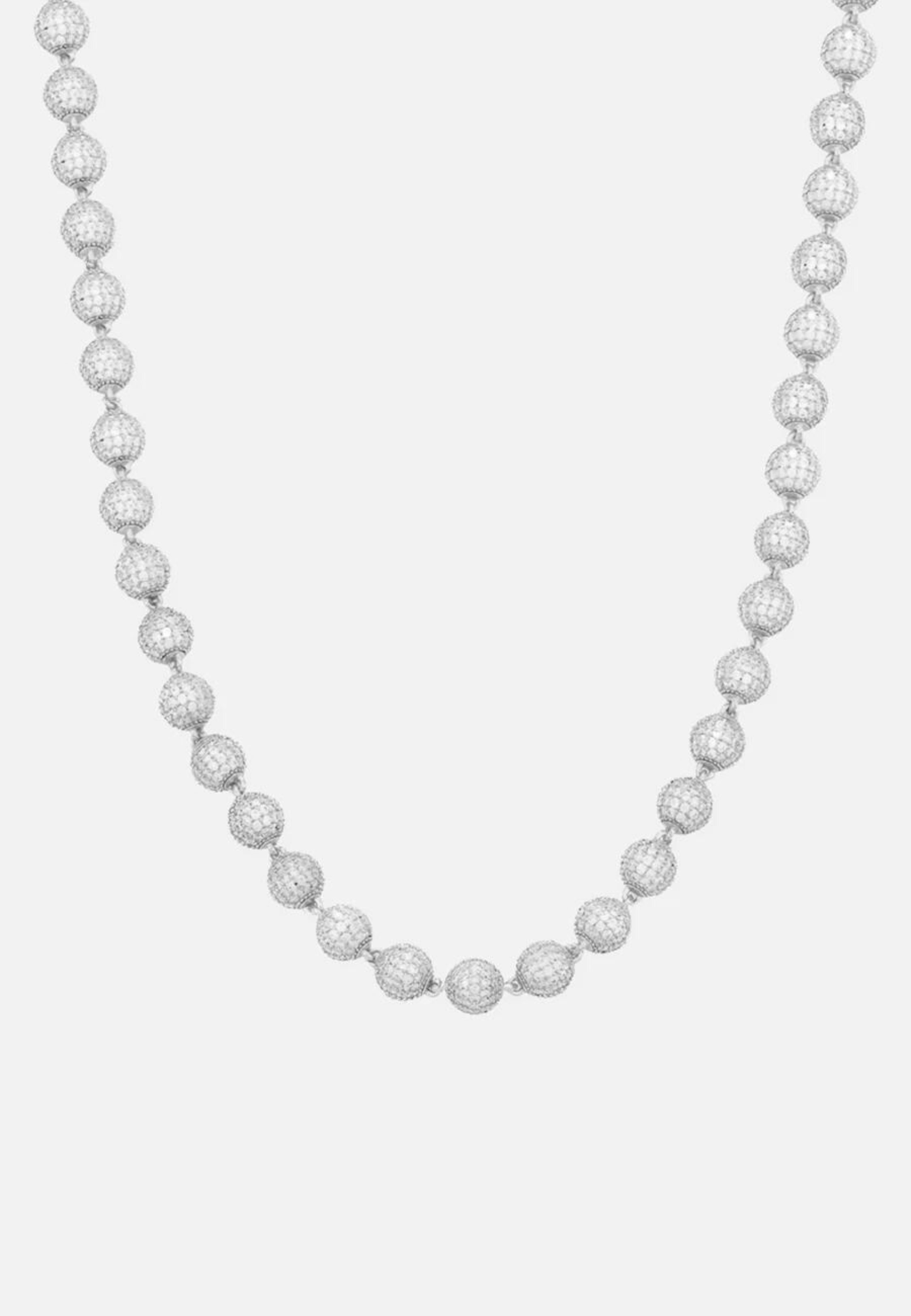 Hillenic Silver 8mm Iced Bead Chain