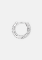 Hillenic Silver Iced Classic Hoop Earring Single