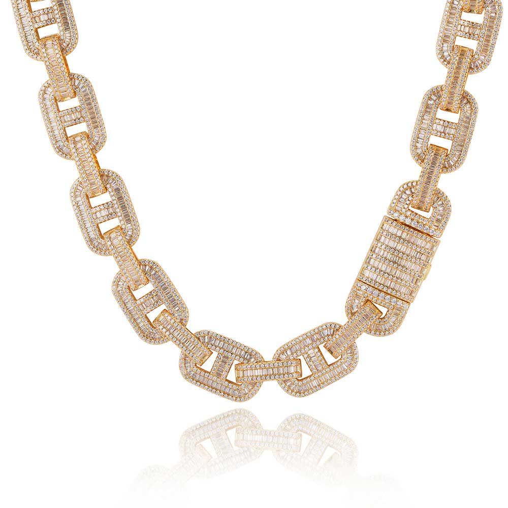 Hillenic Gold 15mm Pig Nose Chain, Men's Iced Chains